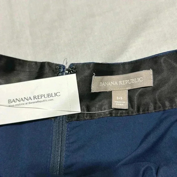 Banana Republic SHINE FAILLE FULL SKIRT Blue size 14 - Picture 4 of 6